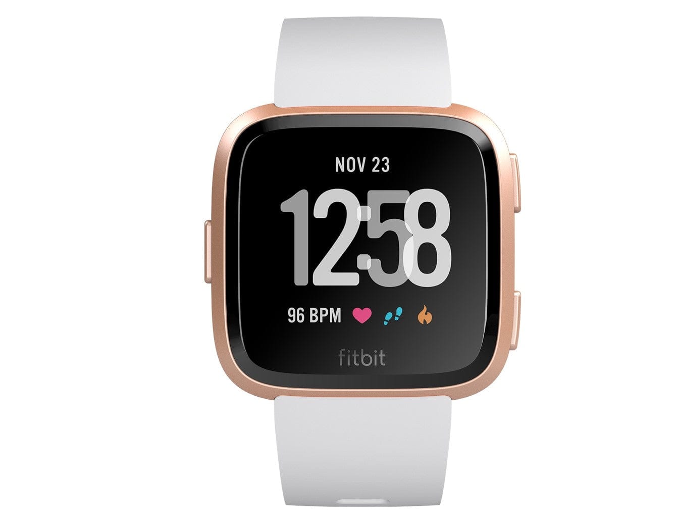 Fitbit Versa Smart Watch, Rose Gold /White , One Size - Certified Refurbished