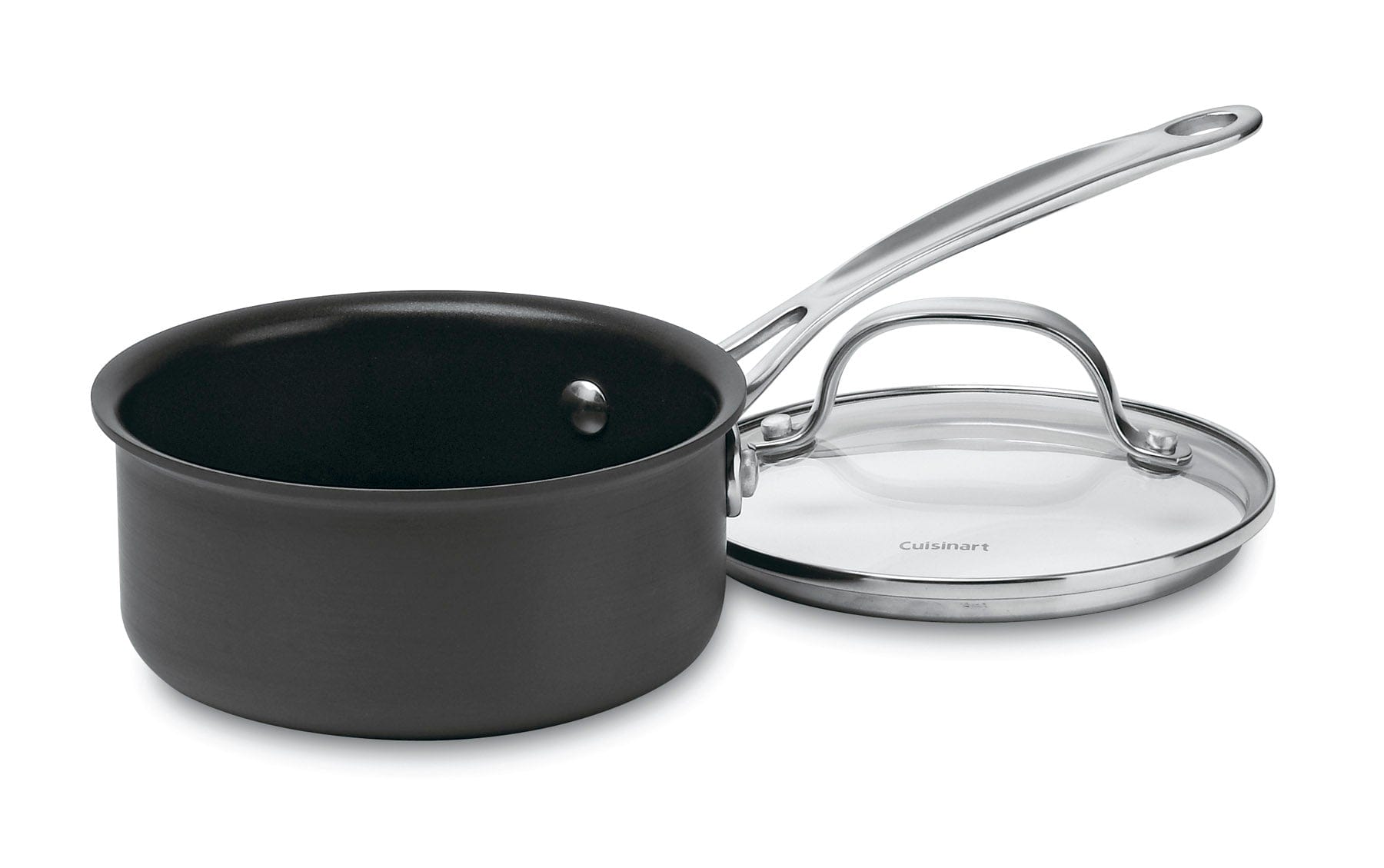 Cuisinart Chef's Classic™ Nonstick Hard Anodized 1 Quart Saucepan with Cover, Black