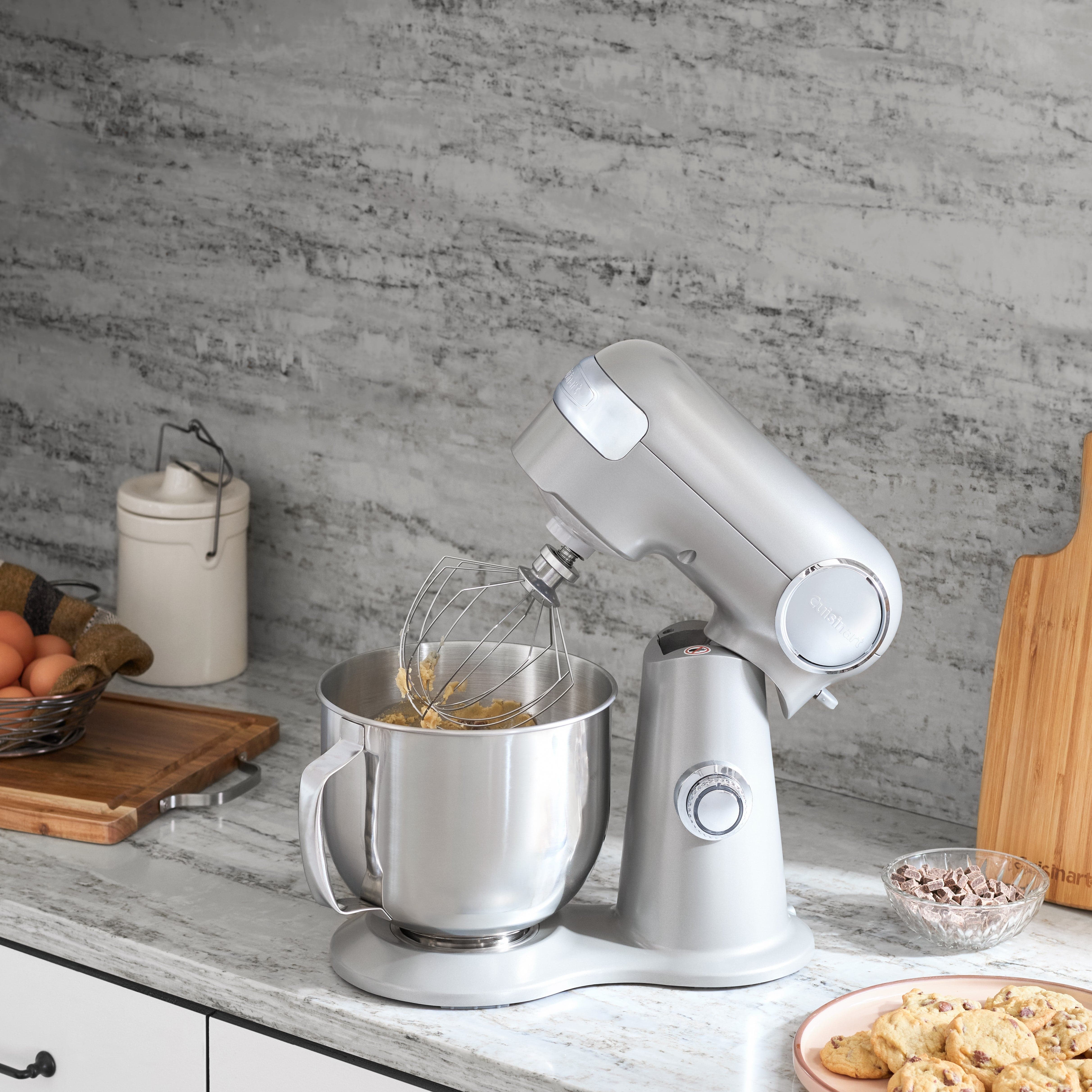 Cuisinart Precision Master 5.5-Quart Stand Mixer, Silver Lining
