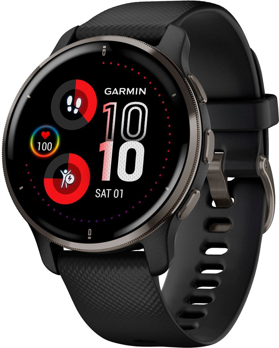 Garmin Venu 2 Plus Passivated GPS Smartwatch, Black + Slate - Certified Refurbished