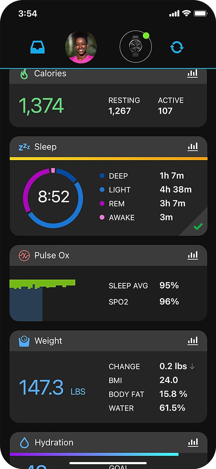 Garmin Vivomove Sport Touchscreen Smartwatch, Black - Certified Refurbished