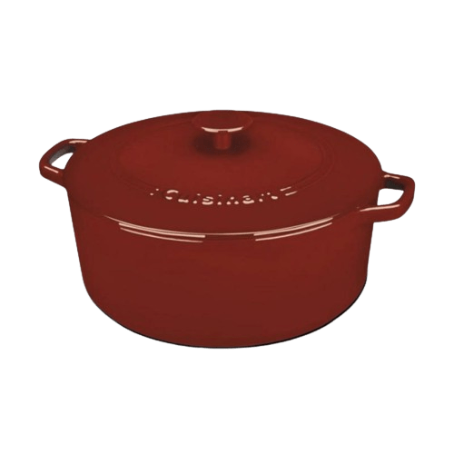 Cuisinart Chef’s Classic™ Enameled Cast Iron Cookware 7 Qt. Round Covered Casserole, Red