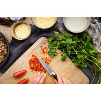 Ginsu Chikara 8-Piece Japanese Steel Knife Set, Toffee - Refurbished