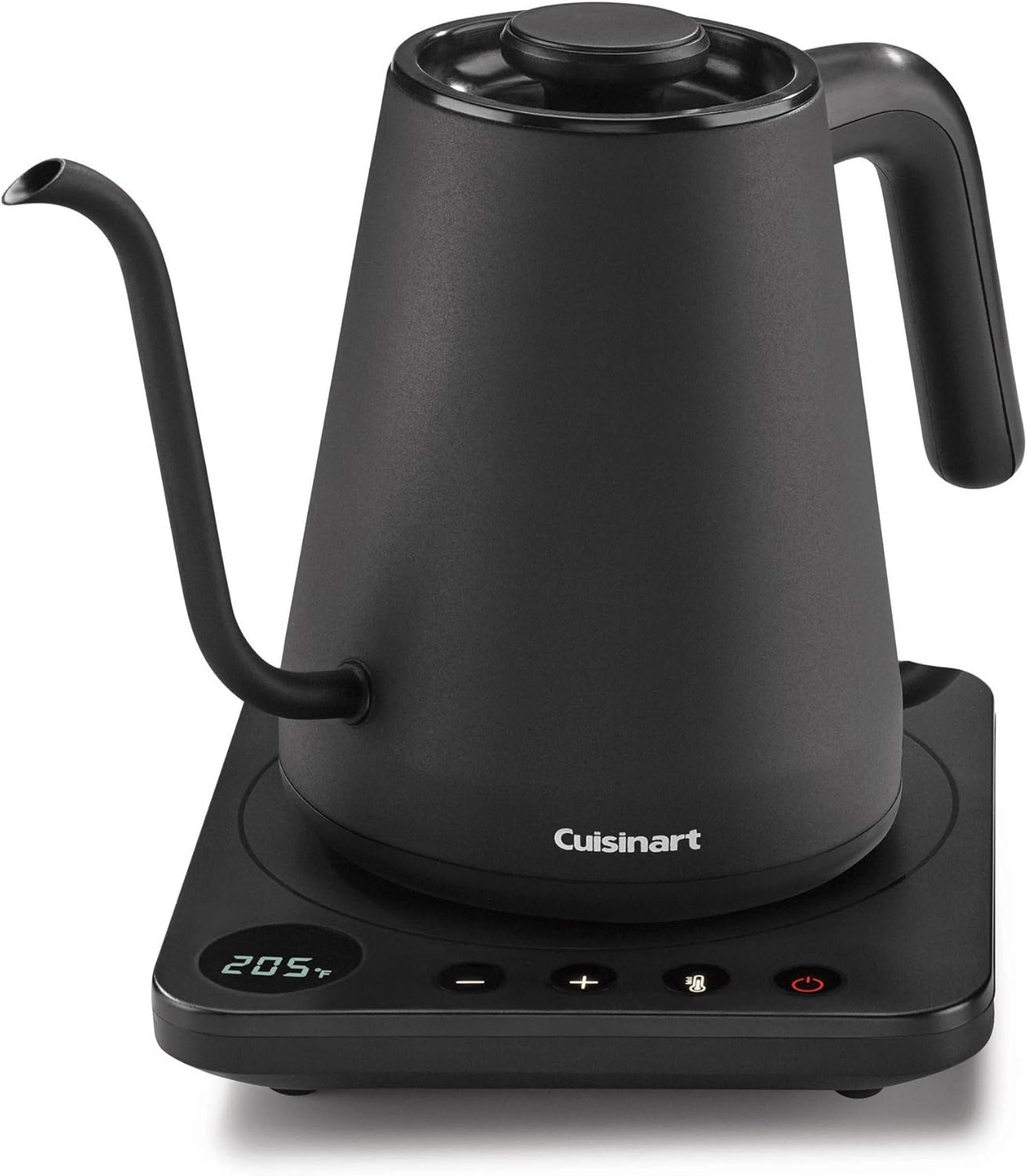 Cuisinart Precision Gooseneck Spout Designed Holds 1-Liter Digital Goose Neck Kettle, Stainless Steel, Black - Certified Refurbished