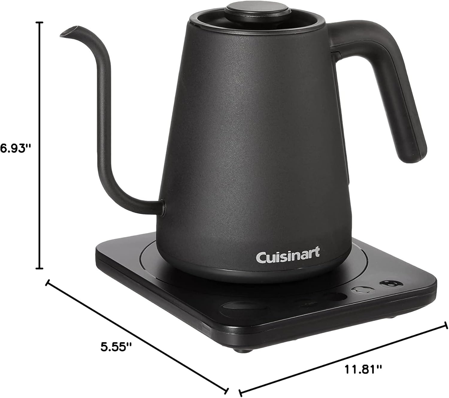 Cuisinart Precision Gooseneck Spout Designed Holds 1-Liter Digital Goose Neck Kettle, Stainless Steel, Black - Certified Refurbished