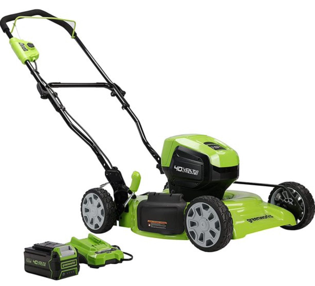 Greenworks GW2524902AZ 40V 19" Brushless Lawn Mower (2-In-1), 4Ah USB Battery and Charger Included