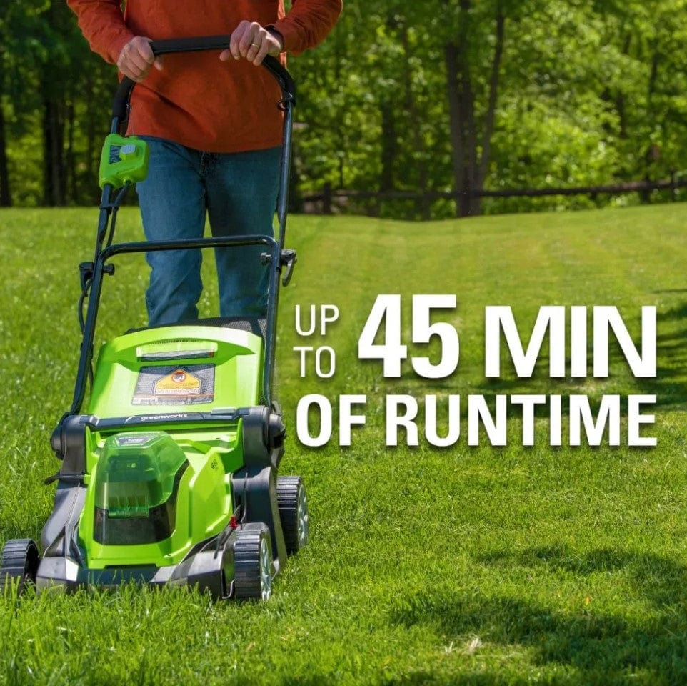 Greenworks Cordless Lawn Mower Kit 24V/48V 17" with 4AH USB Batteries 2526302AZ