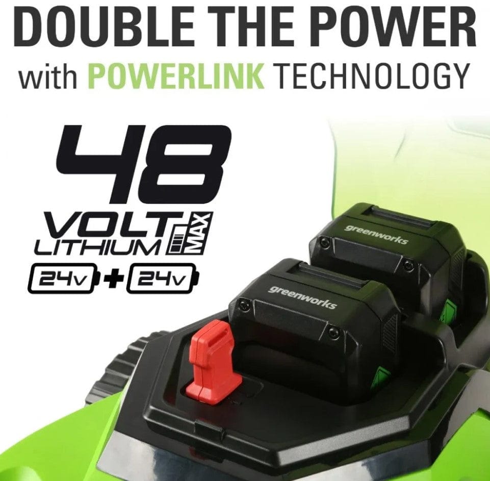 Greenworks Cordless Lawn Mower Kit 24V/48V 17" with 4AH USB Batteries 2526302AZ