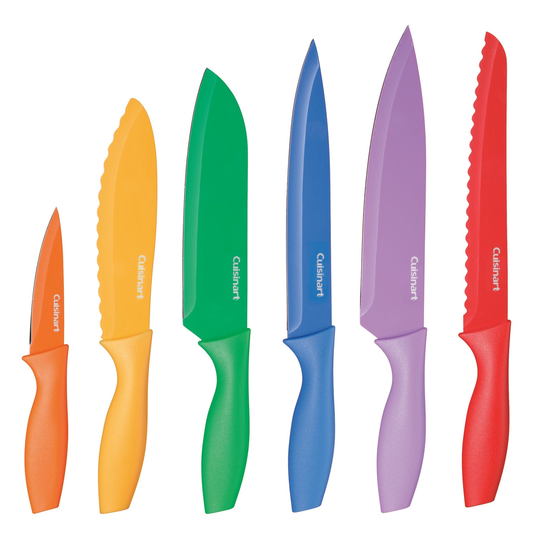 Cuisinart 12 Piece Nonstick Color Knife Set with Blade Guards, Multicolor