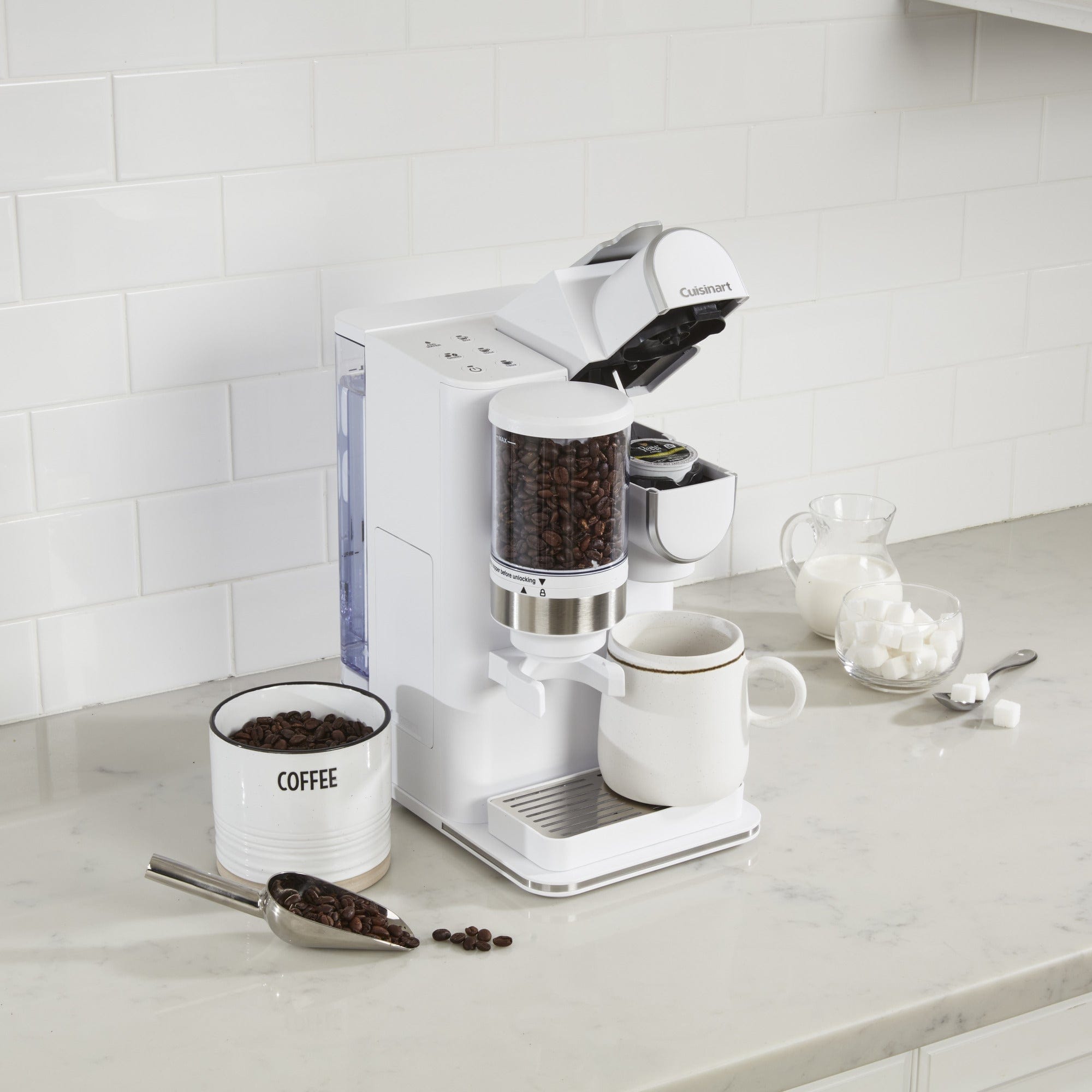 Cuisinart Grind & Brew Single-Serve Coffee Maker, White