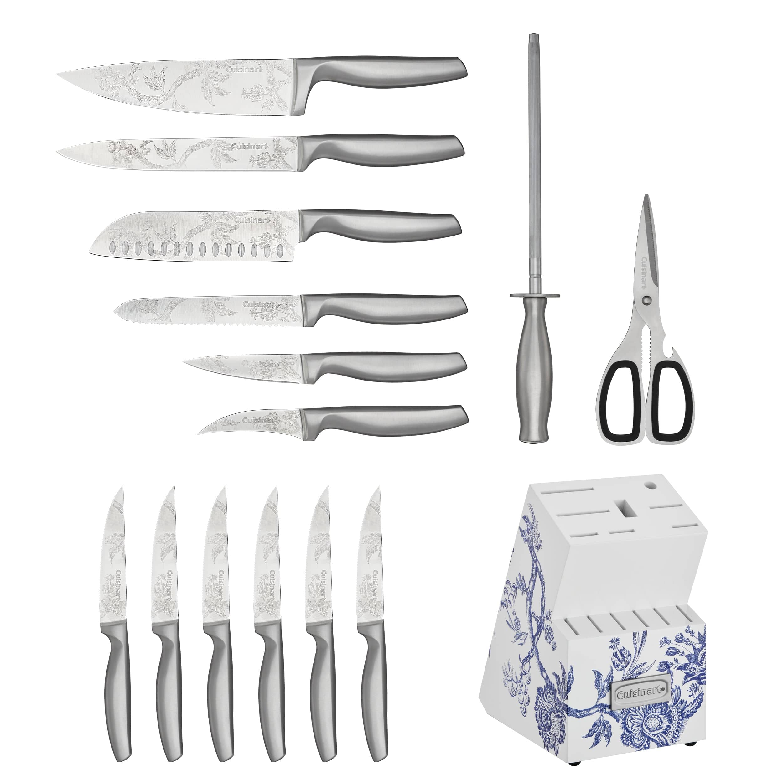 Cuisinart Caskata™ 15 Piece German Stainless Steel Knife Block Set, Blue