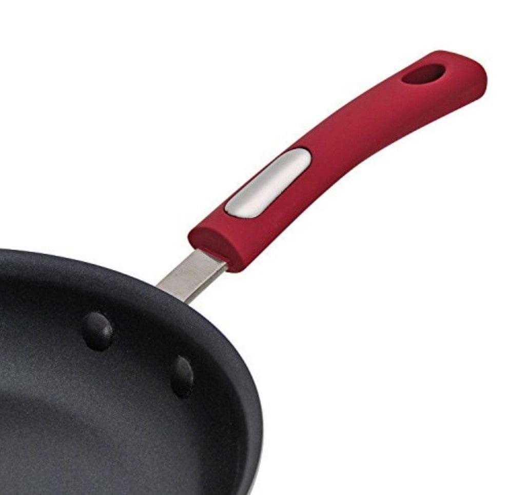 Hamilton Beach 12 Piece Non-Stick Interior Soft Touch Handles Aluminum Cookware Set, Gradient Red