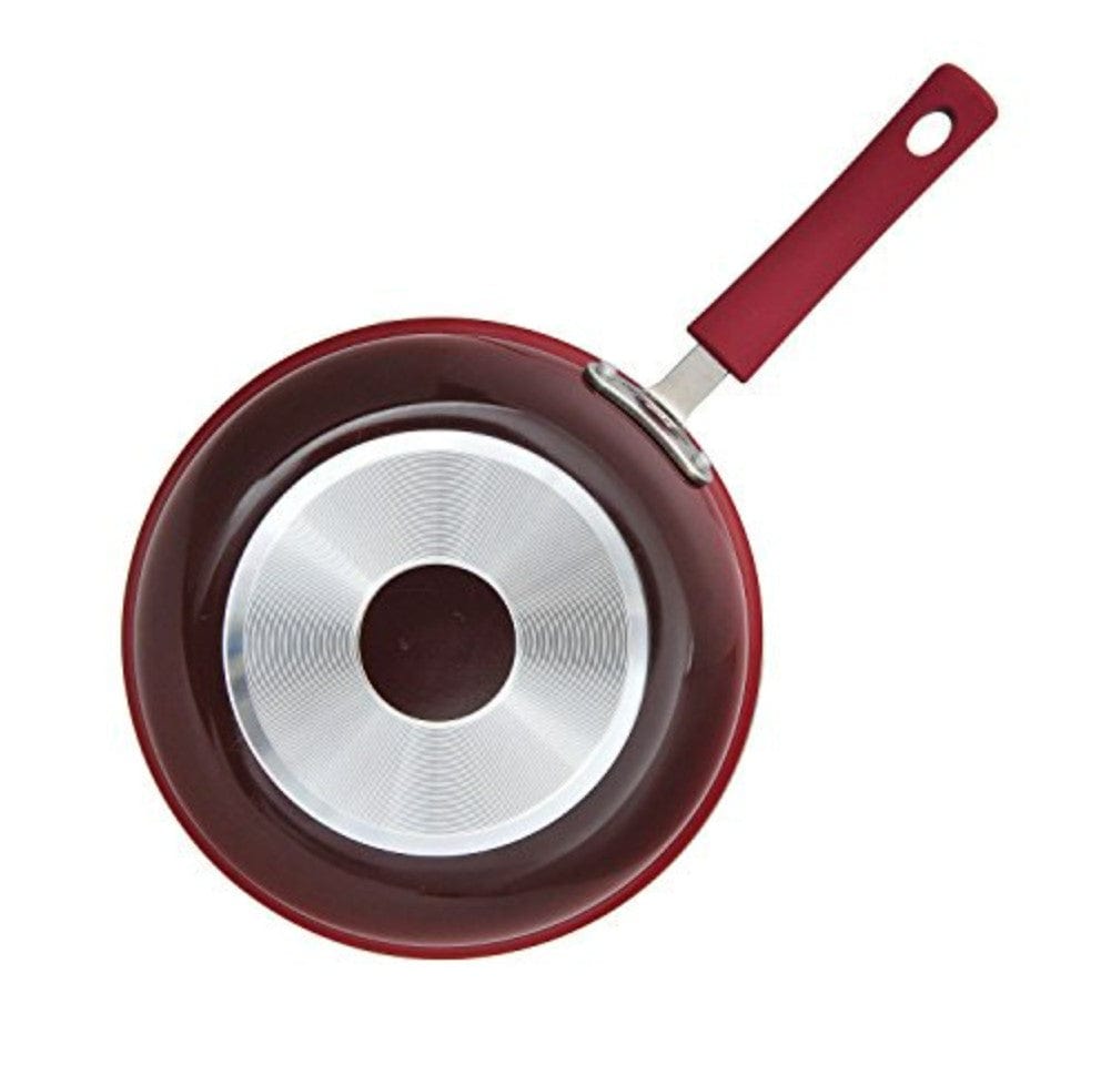 Hamilton Beach 12 Piece Non-Stick Interior Soft Touch Handles Aluminum Cookware Set, Gradient Red