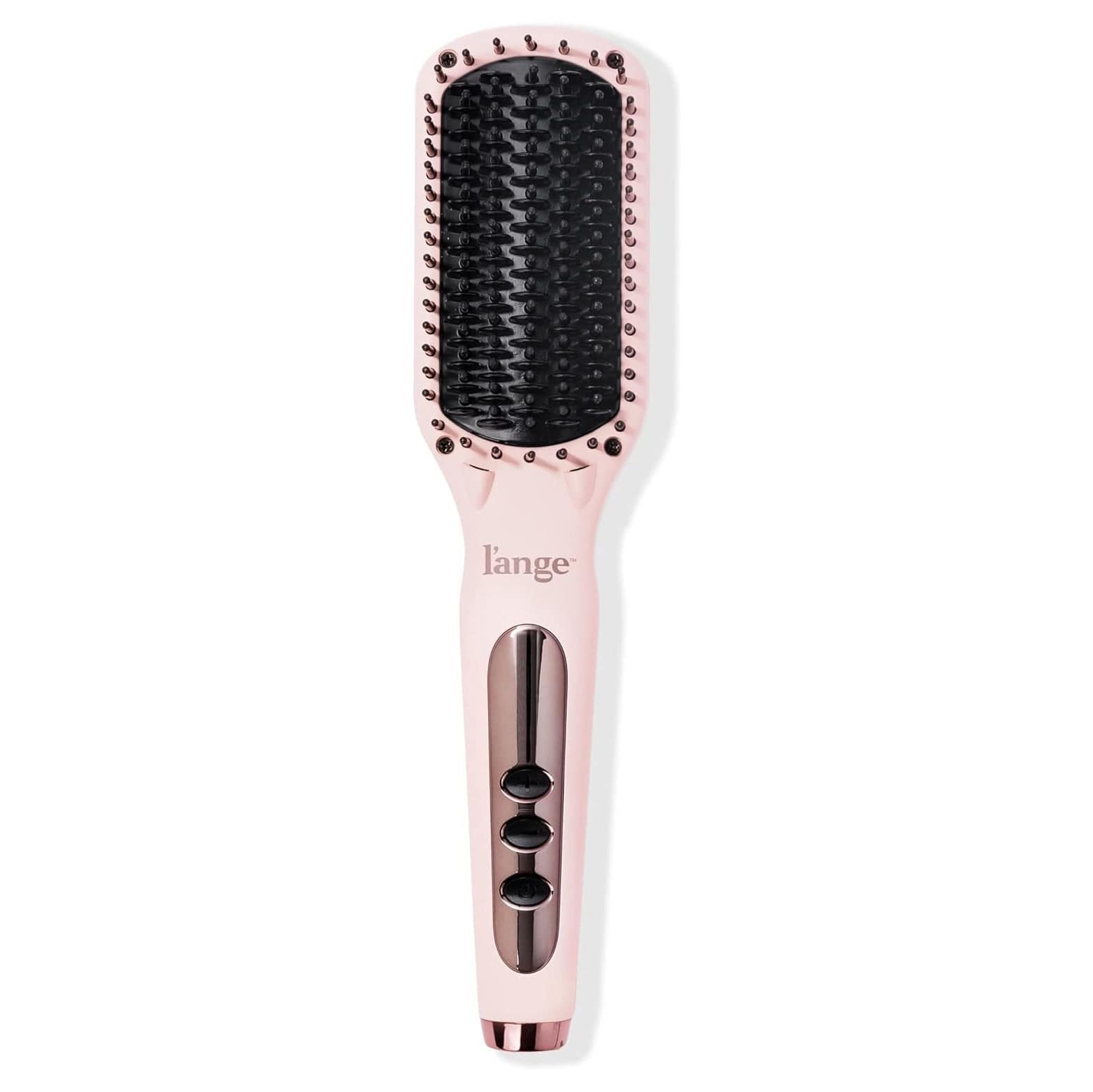 L'ange Hair Le Vite Straightening Brush, Dual-Voltage Hot Brush for Smooth, Anti Frizz Hair, Blush