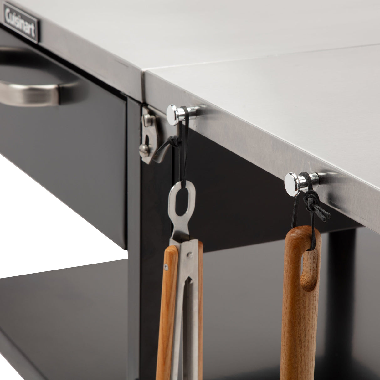 Cuisinart Prep 'n Cook Outdoor Table and Grill Stand, Black Stainless