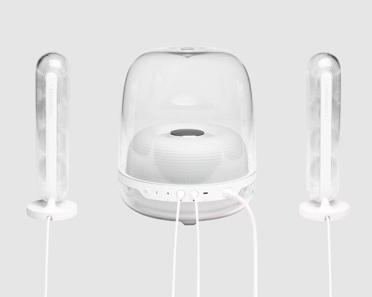 Harman Kardon SoundSticks 4 Bluetooth Wireless 2.1 Speaker System, White - Certified Refurbished