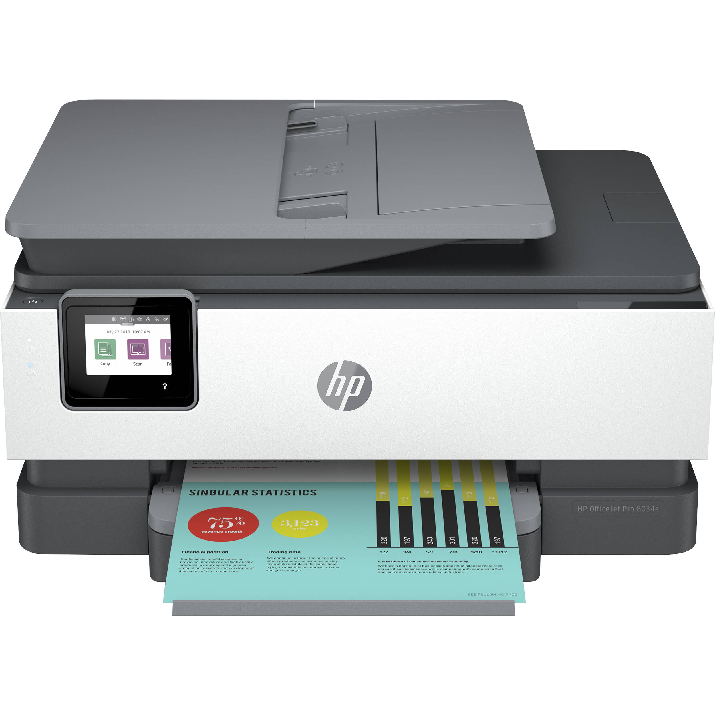 HP OfficeJet Pro 8034e Wireless Basalt All-In-One Inkjet Printer - Certified Refurbished