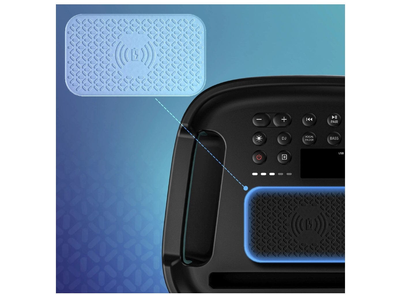 Hisense Lighted Portable Ultimate Outdoor/Indoor Party Rocker Waterproof Speaker, 300 Watts, Bluetooth Wireless, Karaoke Mode, Black