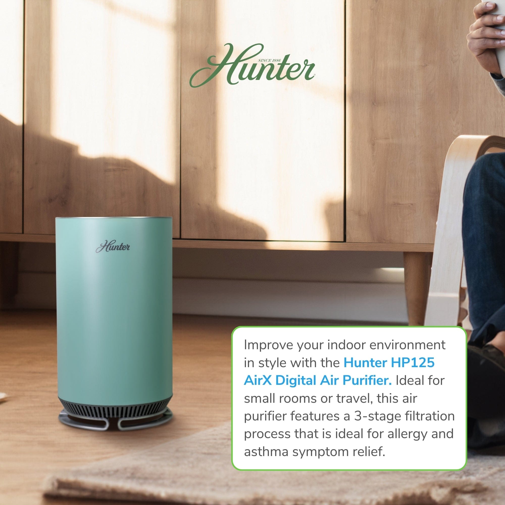 Hunter AirX EcoSilver® HEPA Digital Air Purifier HP125