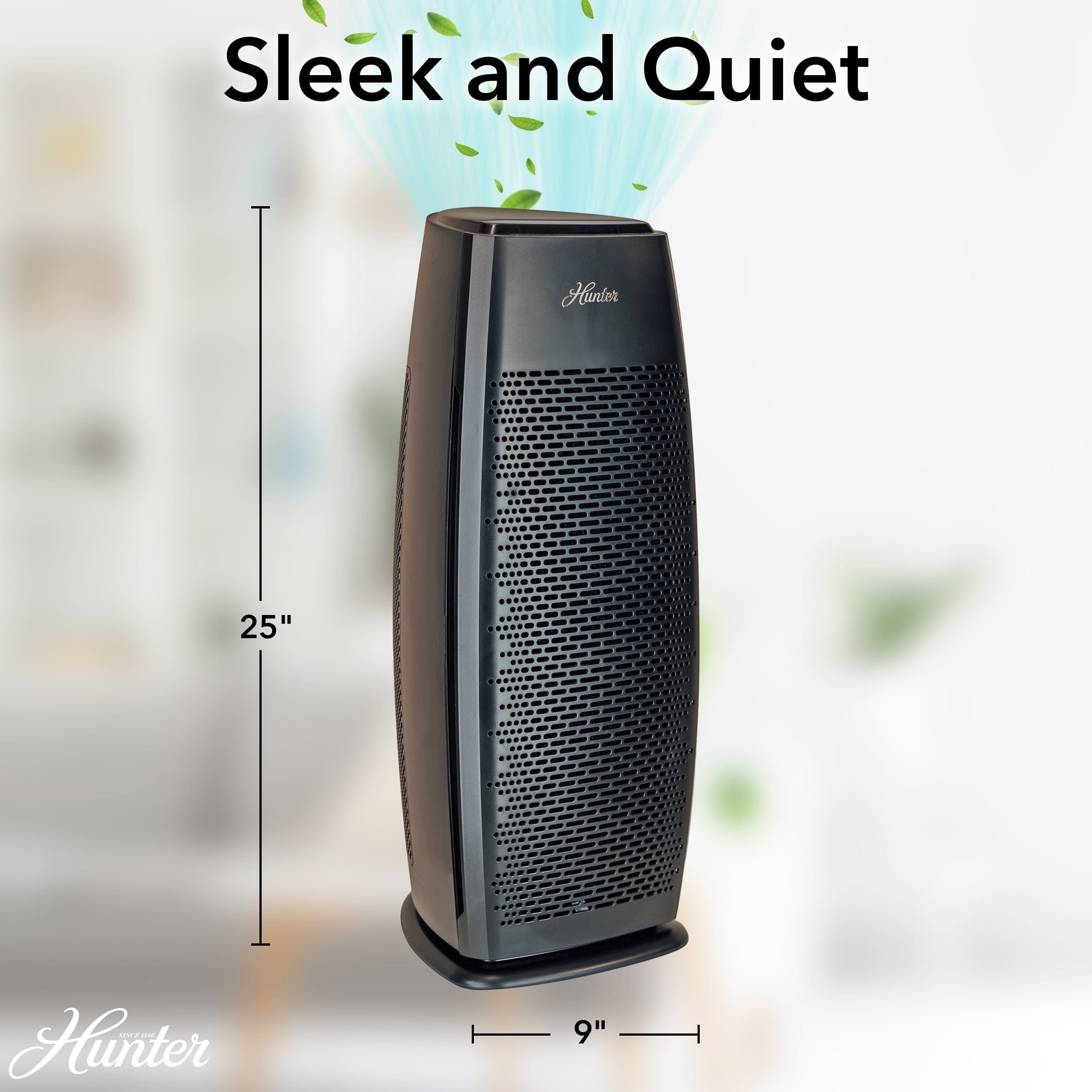 Hunter Tall Tower Air Purifier, 3-Stage True HEPA Filter, Sleep Mode, Timer, Quiet Operation, HP600