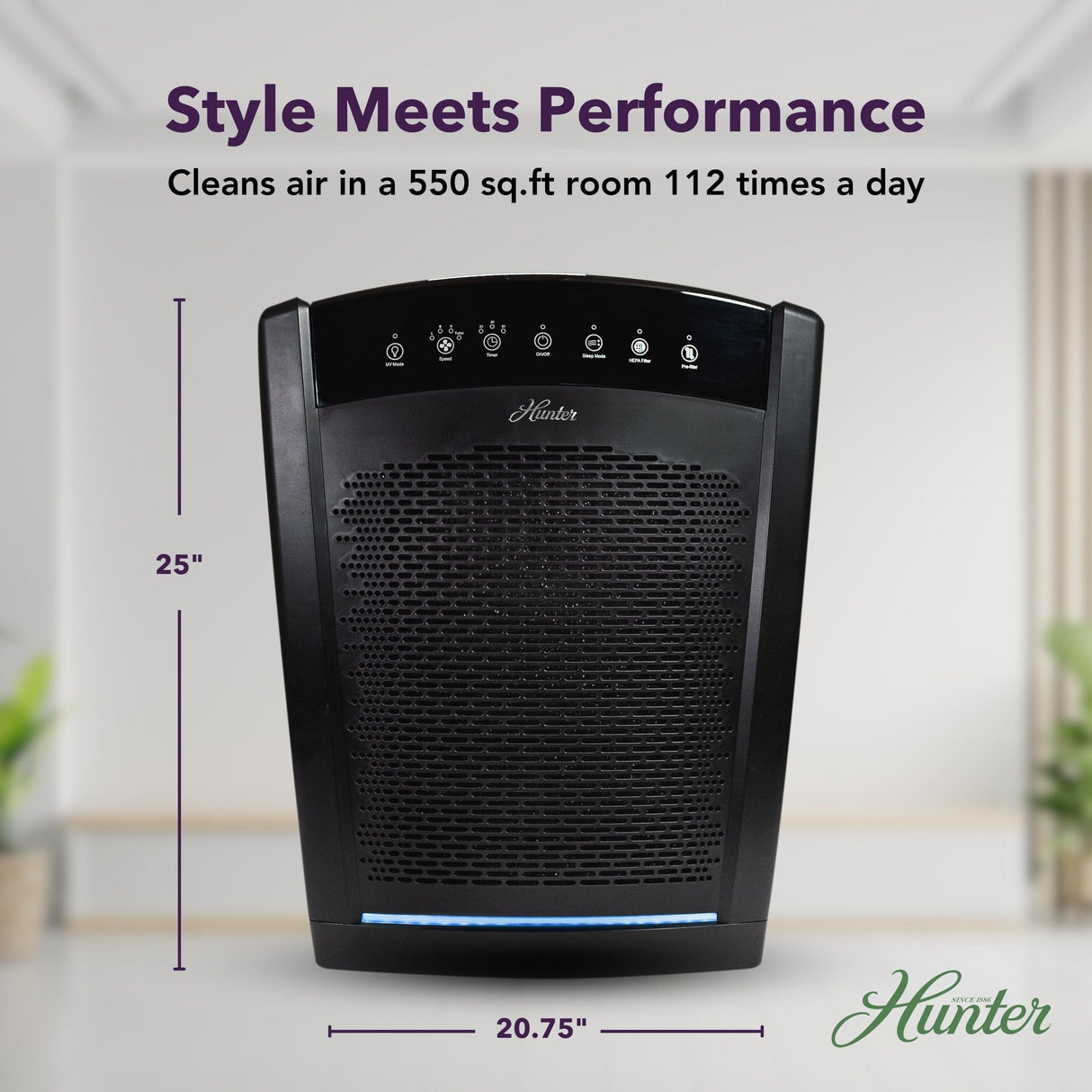 Hunter Large UVC Multi-Room Console HEPA Filter Air Purifier, HP850UV