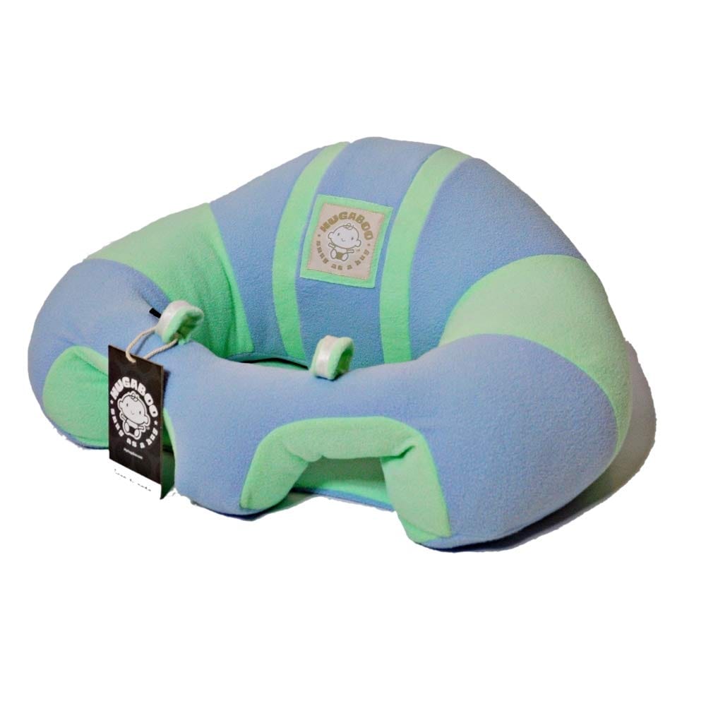 Hugaboo Infant Sitting Chair, Portable, Washable Baby Floor Seat, Blue and Green