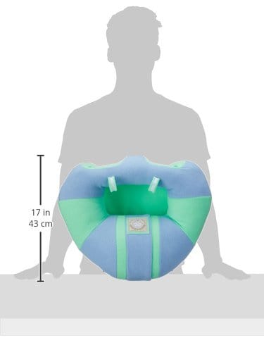 Hugaboo Infant Sitting Chair, Portable, Washable Baby Floor Seat, Blue and Green