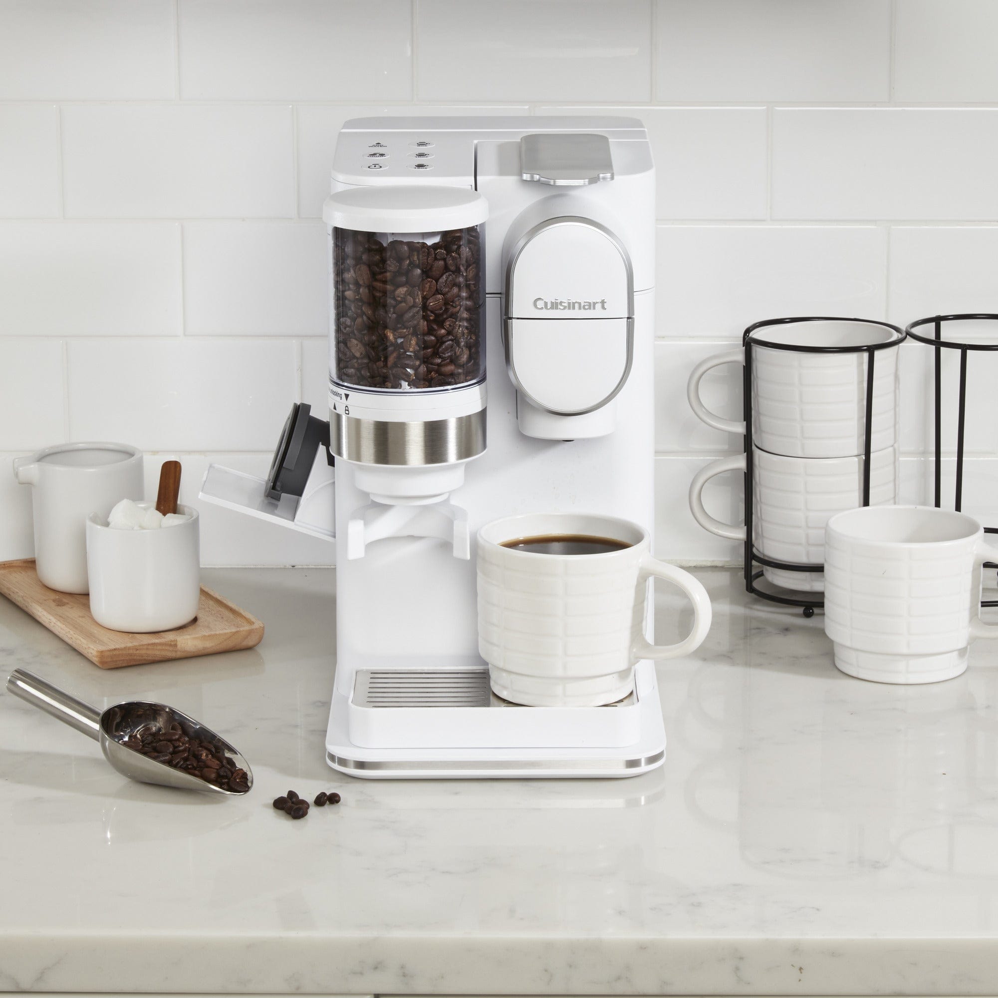 Cuisinart Grind & Brew Single-Serve Coffee Maker, White
