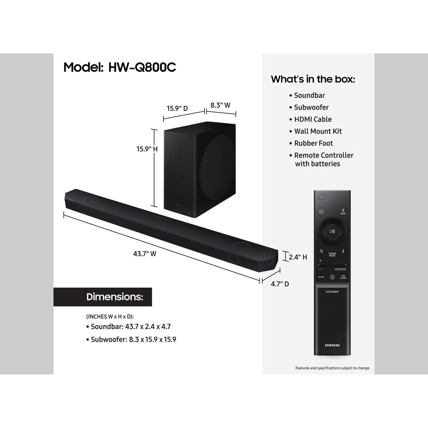 Samsung 5.1.2ch Q-Series Dolby ATMOS Soundbar System - Certified Refurbished