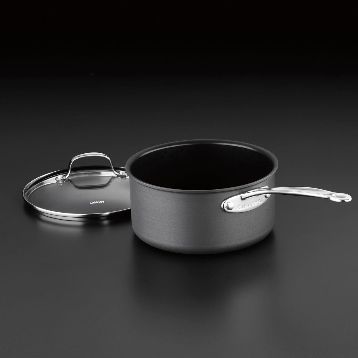 Cuisinart Chef's Classic™ Non-Stick Hard Anodized 2 Quart Saucepan, Black