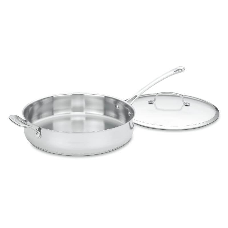 Cuisinart 5 Quart Sauté Pan with Helper Handle and Cover, Silver