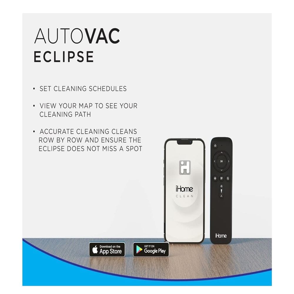 iHome AutoVac Eclipse 2-in-1 Robot Vacuum and Vibrating Mop - Certified Refurbished