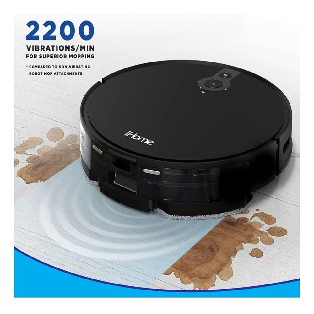 iHome AutoVac Eclipse 2-in-1 Robot Vacuum and Vibrating Mop - Certified Refurbished