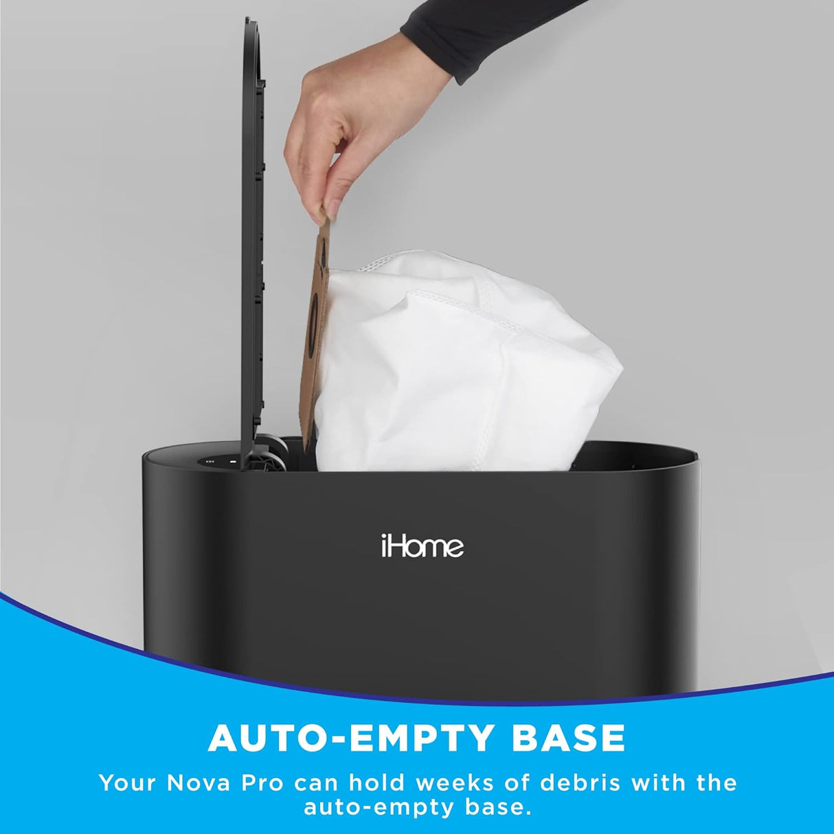 iHome AutoVac Nova S1 Pro Self Empty Robot Vacuum, LIDAR Mapping, 150 Min Runtime, Strong Suction - Certified Refurbished Grade A