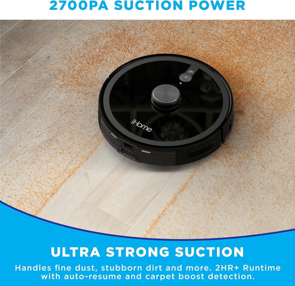 iHome AutoVac Nova S1 Pro Self Empty Robot Vacuum, LIDAR Mapping, 150 Min Runtime, Strong Suction - Certified Refurbished Grade A