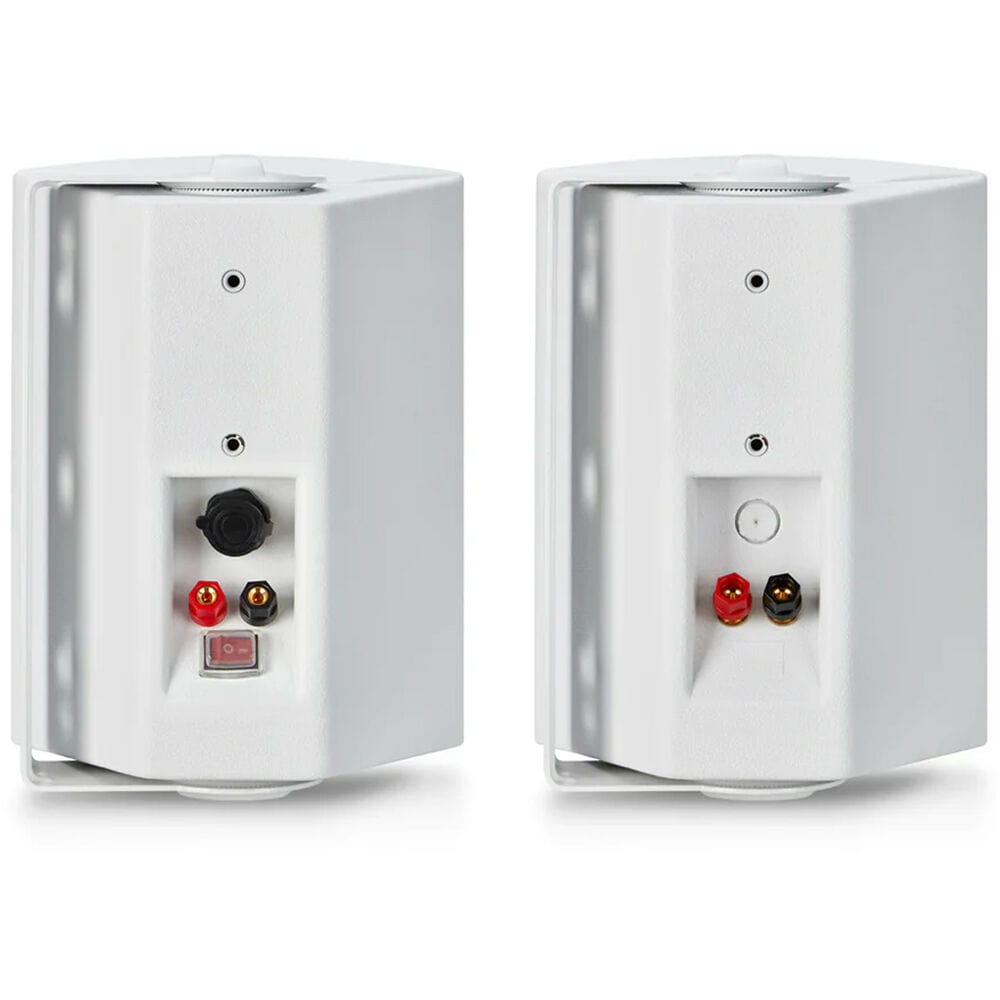 iHome Weatherproof Outdoor Bluetooth Speakers, 150 Watts, Pair, Patio/Deck Audio, White