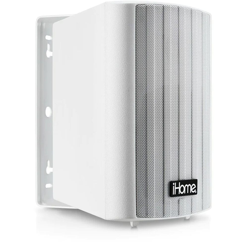 iHome Weatherproof Outdoor Bluetooth Speakers, 100 Watts, Pair, Patio/Deck Audio, White