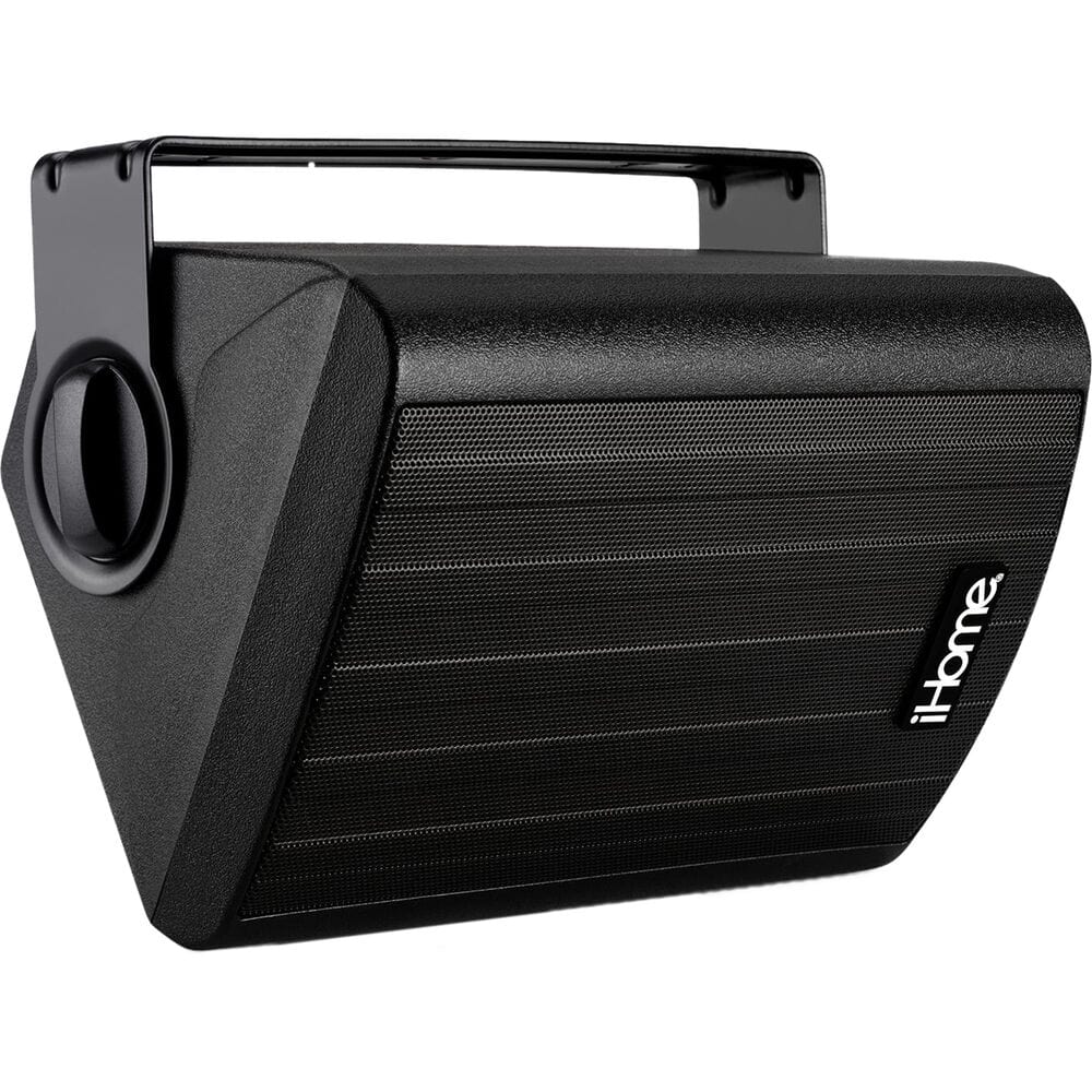 iHome Weatherproof Outdoor Bluetooth Speakers, 100 Watts, Pair, Patio/Deck Audio, Black