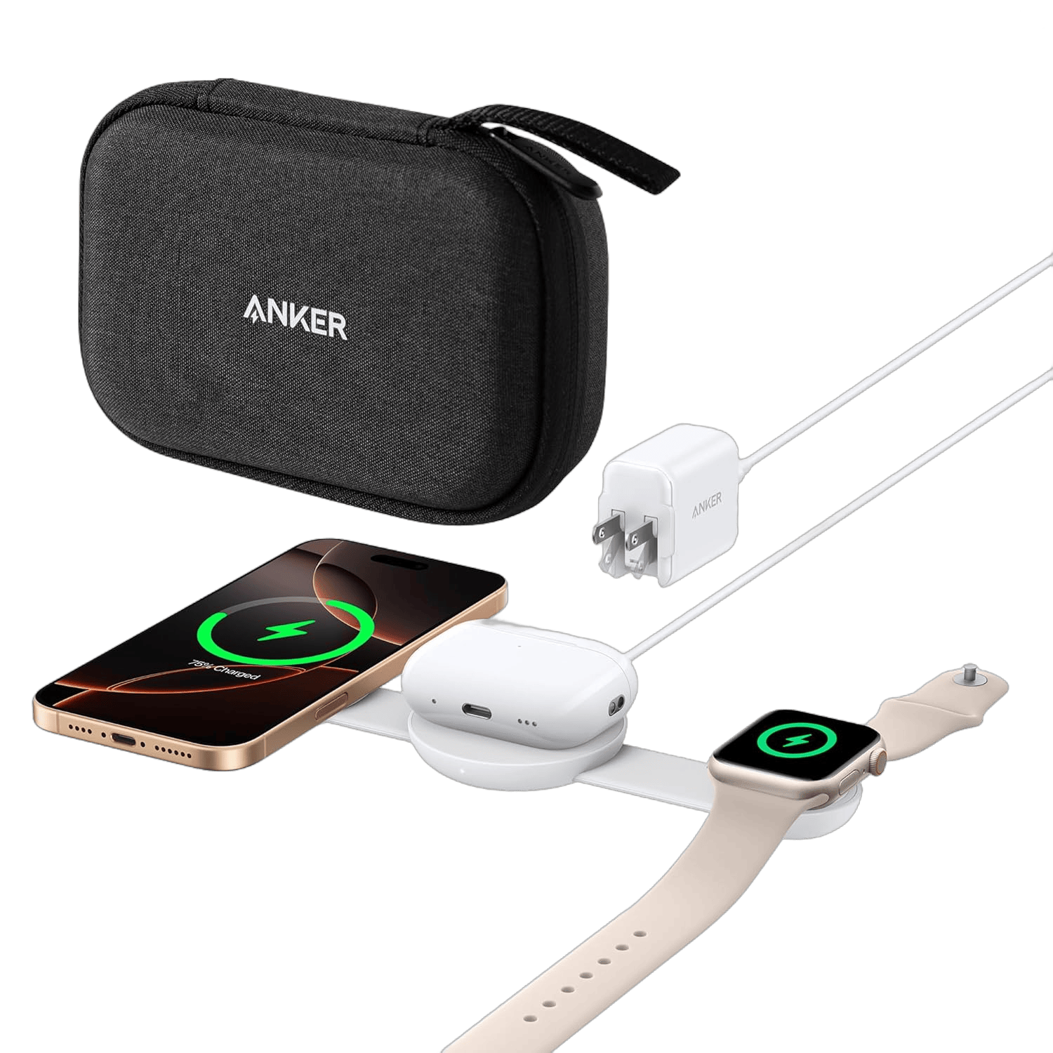 Anker MagGo Wireless Charging Station (3-in-1, Foldable Pad)