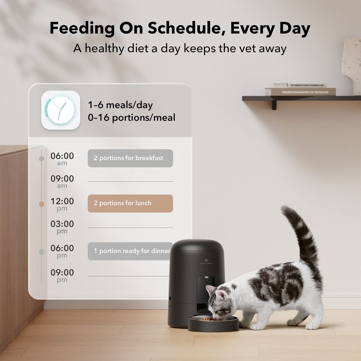 Petlibro Air Automatic Pet Feeder with Battery Powered, Black - Certified Refurbished