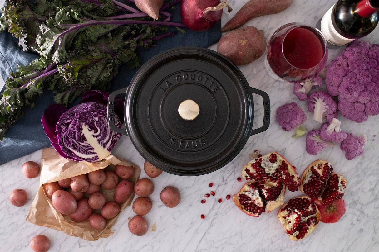 Staub Cast Iron 4-qt Round Cocotte, Dutch Oven - Matte Black