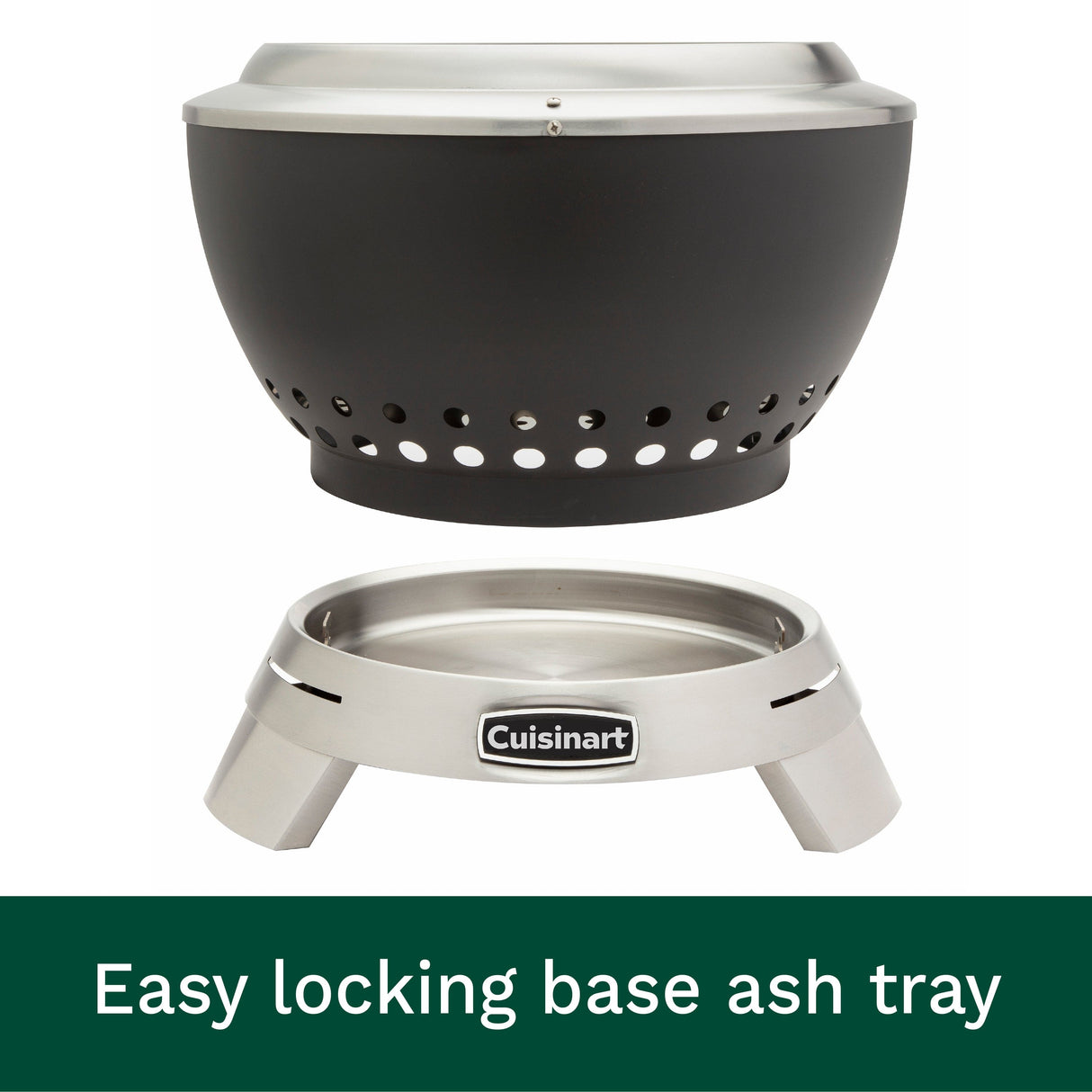 Cuisinart 19.5” Cleanburn Smokeless Fire Pit, Black Stainless