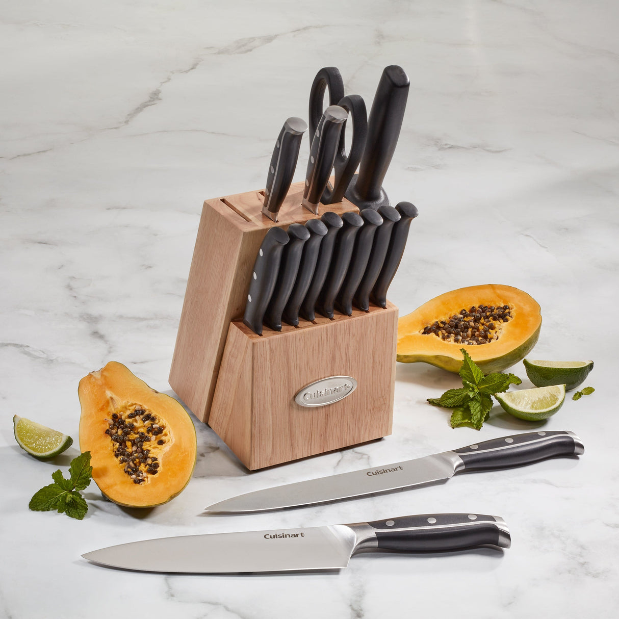 Cuisinart Nitrogen 15 Piece Cutlery Knife Block Set, Black