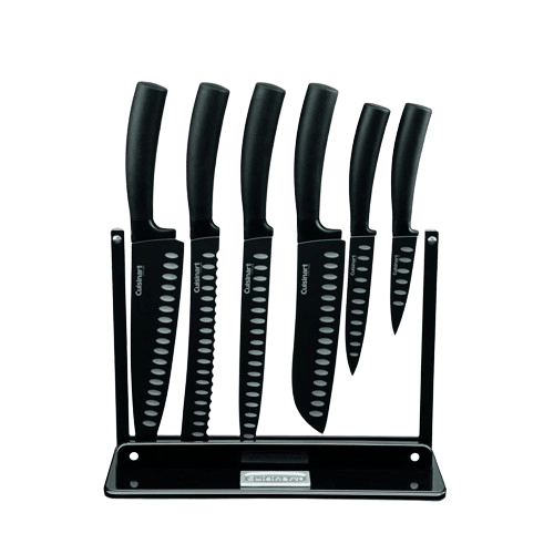 Cuisinart Nonstick Edge 7 Piece Knife Block Set, Matte Black