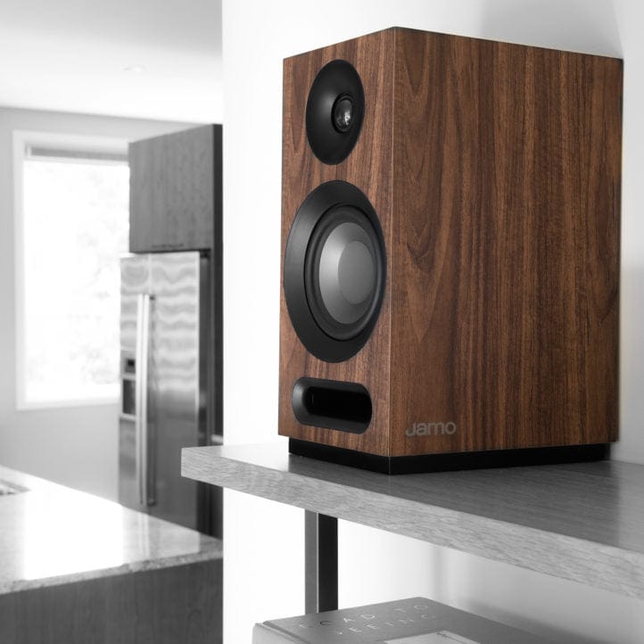 Jamo J1068808 S 803 Dolby Atmos Expandable Bookshelf Speaker Pair Walnut - Certified Refurbished