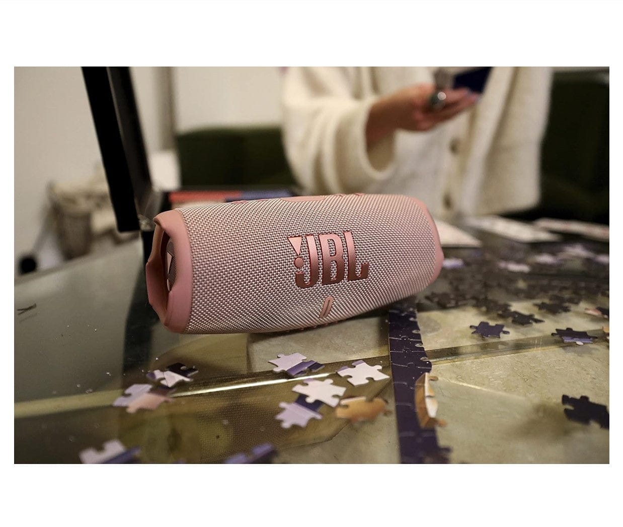 JBL Charge 5 Portable Waterproof Bluetooth Wireless Speaker, Pink - Certified Refurbished