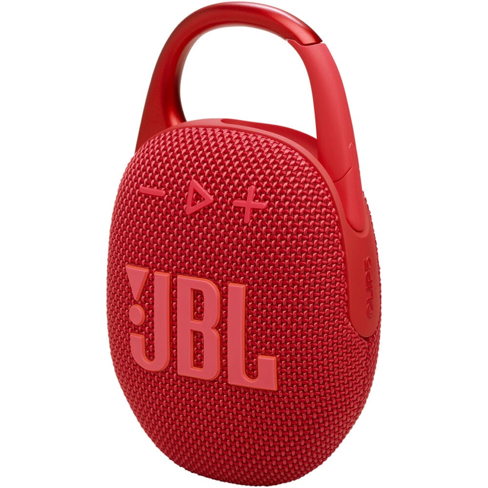 JBL Clip 5 Portable Wireless Bluetooth Speaker, Red - Certified Refurbished