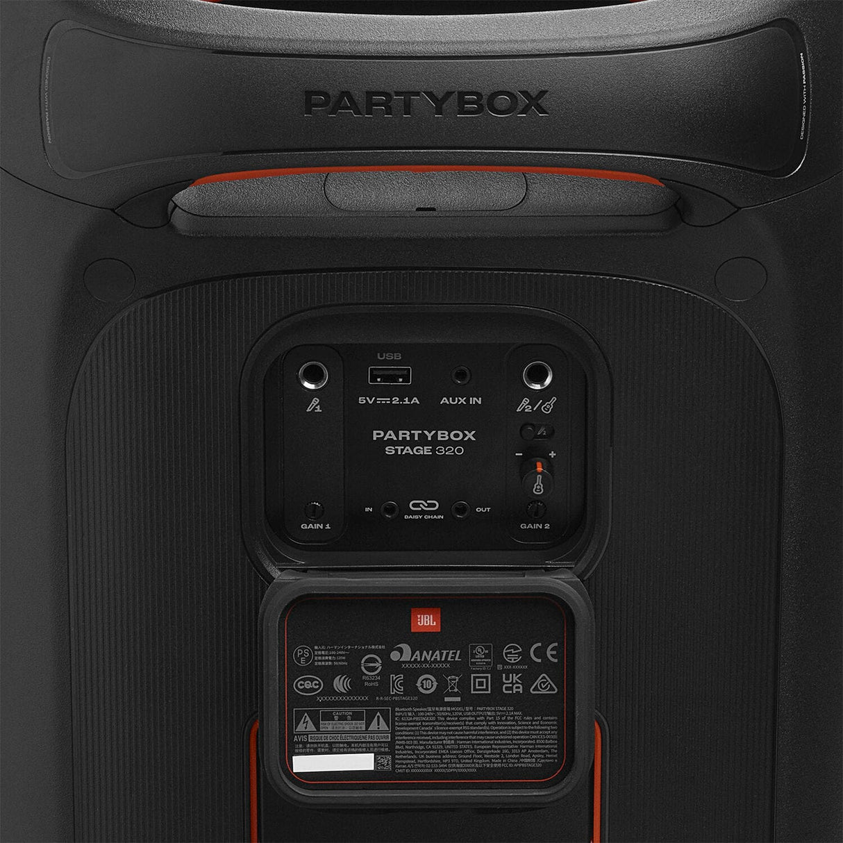 JBL Partybox Stage 320 Wireless Bluetooth Portable Speaker, 240 Watt Black - Certified Refurbished