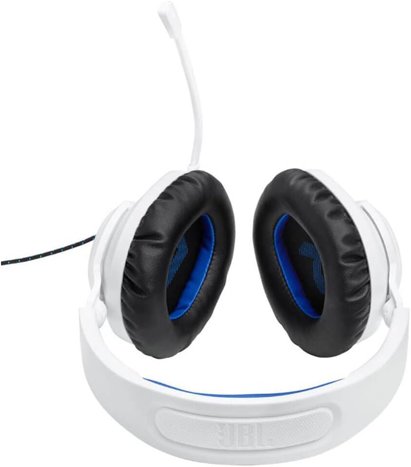 JBL Quantum 100 PS Headphone, White & Blue - Certified Refurbished