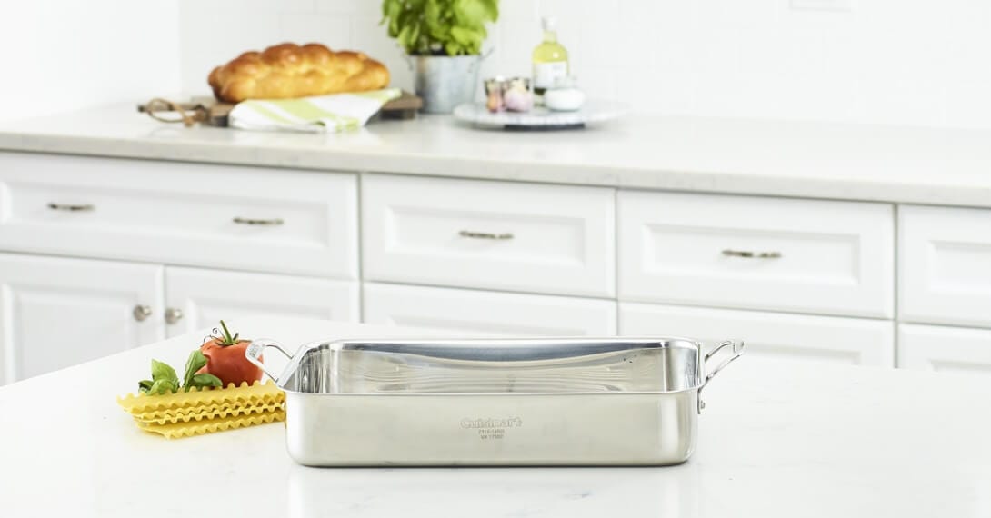 Cuisinart 14" Lasagna Pan with Stainless Roasting Rack, Silver